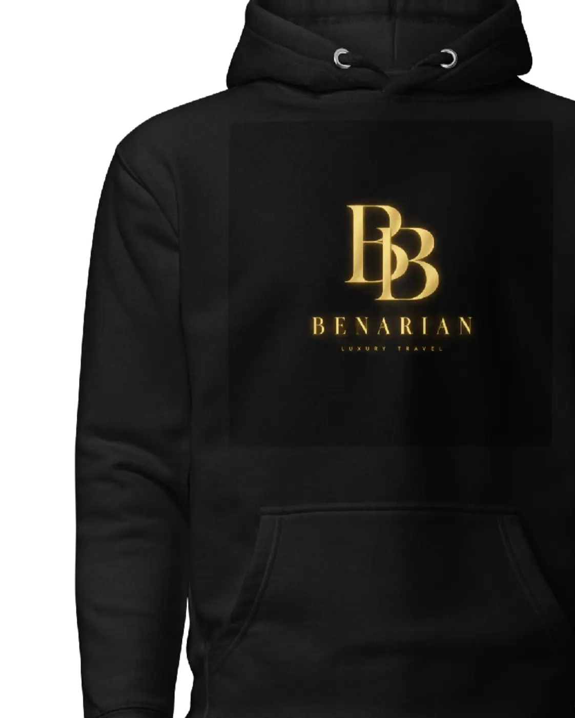 BENARIAN Signature Unisex Hoodie in black with gold logo